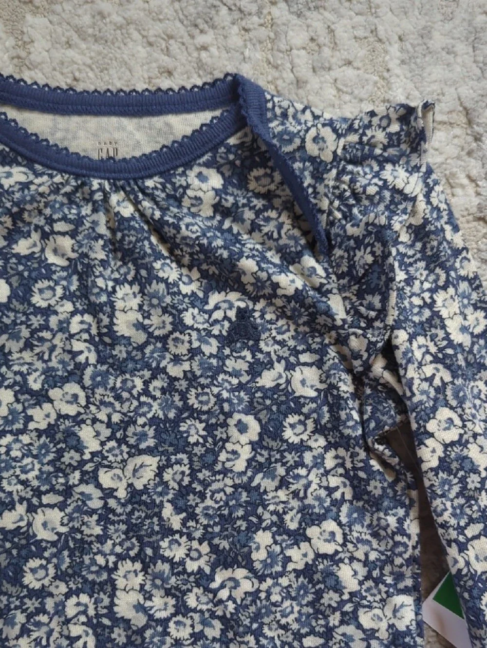 NWT Gap Two-Pack Long-Sleeve Floral & Polka Dot  Bodysuits Size 18-24 Months